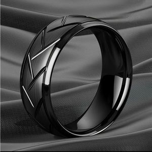 8mm Black Titanium Steel Men’s Ring